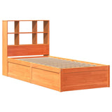 Bed Frame without Mattress Wax Brown 75x190 cm Small Single Solid Wood Pine 3323481