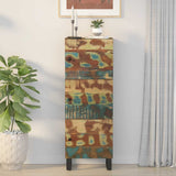 Highboard with 3 Doors 40x33x110 cm Solid Wood Reclaimed&Iron 352931