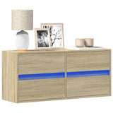 TV Wall Cabinet with LED Lights Sonoma Oak 100x31x45 cm 852294