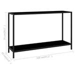 ZNTS Console Table Black 120x35x75 cm Tempered Glass 322840