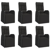 7 Piece Garden Dining Set Black Poly Rattan&Solid Wood Acacia 3157645