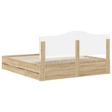 Bed Frame with Drawer Sonoma Oak 200 x 200 cm Engineer Wood 3413382