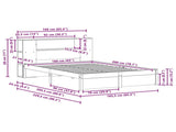Bed Frame with Storage Headboard with Headboard 2 pcs Wax Brown 3422709