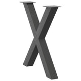Dining Table Legs X-Shaped 3 pcs Anthracite 80x cm Steel 4012994