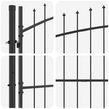 Double Gate with Lock Woerden Grey 299.5 x 149.5 cm Steel 42008845
