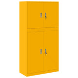 Storage Cabinet 2 pcs Mustard Yellow 90 x 40 x 175 cm Steel 3438720