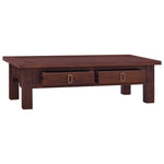 ZNTS Coffee Table Classical Brown 100x50x30 cm Solid Mahogany Wood 288828