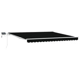 Retractable Awning with Manual Black 400 x 300 cm Fabric 3330592