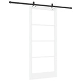Sliding Door White 93 x 211 cm Solid Pine Wood and Glass 3332318