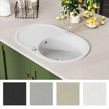 Granite Kitchen Sink Single Basin Oval White 144867
