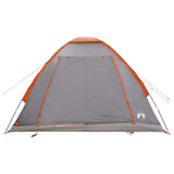 Camping Tent Grey and Orange 4-Person Polyester and Steel 42028649