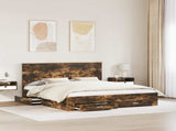 Bed Frame with Drawer Smoked Oak 180 x 200 cm Engineered Wood 3409619
