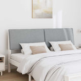 Upholstered Headboard Light Grey 200 cm Solid Pine Wood 879268
