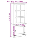 Highboard White 74 x 38 x 170 cm Solid Pine Wood 42024950