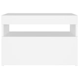 Bedside Cabinet & LED Lights 2 pcs White 60x35x40 cm Engineered Wood 3082775