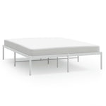 ZNTS Metal Bed Frame without Mattress White 140x190cm 350913