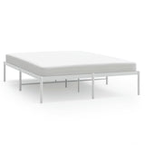 ZNTS Metal Bed Frame without Mattress White 140x190cm 350913