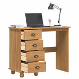 Writing Desk ASKIM Brown 95 x 40 x 75 cm Solid Pine Wood 4105448