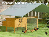Walk-in Chicken Run w/ Cover, Feeding Door, Hanging Feeder, Perch, for 12-18 Poultry T3398P551674