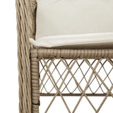 Garden Chairs with Cushions 2 pcs Beige Poly Rattan 365156