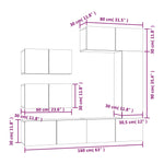 6 Piece TV Cabinet Set White Engineered Wood 3114550