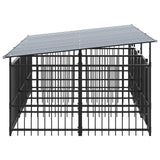 Outdoor Dog Kennel with Roof Steel 5.63 m 3124590