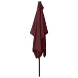 Garden Parasol with LEDs and Steel Pole Bordeaux Red 2x3 m 313790