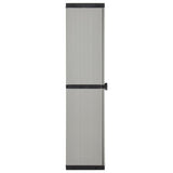 340985 Garden Storage Cabinet with 3 Shelves Grey & Black 34x40x168 cm