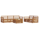 Outdoor Sofa Set 6 pcs Natural Solid Acacia Wood 3373019