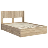 Bed Frame with Storage and Headboard Sonoma Oak 140 x 200 cm 3414301