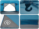 Cabin Tent with Roof Blue 6-Person Polyester and Steel 42028584
