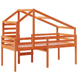High Sleeper Bed without Mattress Wax Brown 90x190 cm Single Solid Wood Pine 3281982