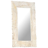 Mirror White Solid mango wood Medium Decorative Inlays Mirror 321633