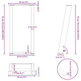 Console Table Legs U-Shaped 2 pcs White 38x cm Steel 4012781