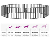 Dog Gate 8 pcs Black 80 x 60 cm Galvanised Steel 892012