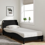 Bed with Mattress "Dover" Black Single Fabric 3208486