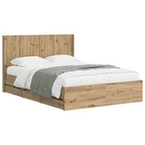 Bed Frame with Storage and Headboard Artisan Oak 120 x 200 cm 3445803