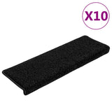 Stair Mats 10 pcs 65x21x4 cm Black Rectangular Edge 149817