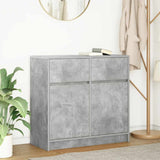 Sideboard with Drawer Concrete Grey 80x34x76 cm Engineered Wood 861538