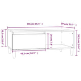 ZNTS Coffee Table White 90x50x36.5 cm Engineered Wood 821044