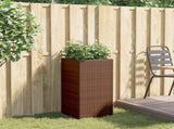 Garden Planter Brown 40x40x80 cm Poly Rattan 366414
