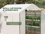 Walk-in Greenhouse with 3 Tier 12 Shelves, Small Greenhouse with Reinforced PE Cover, Garden Plant T3398P318656