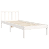 Bed Frame without Mattress White 90x190 cm Single Solid Wood Pine 3192067