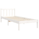 Bed Frame without Mattress White 90x200 cm Solid Wood Pine 3192217