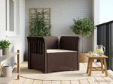 1-Seater Armchair with Cushion Rattan Look PP Brown 8011856