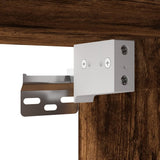 ZNTS Wall-mounted Bedside Cabinet with LED Lights Smoked Oak 852069