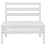 Garden Middle Sofa White Solid Wood Pine 806573