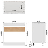 Sink Bottom Cabinet Lyon White 80x46x81.5 cm Engineered Wood 801196