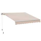 4x2.5m Manual Awning Window Door Sun Weather Shade w/ Handle Beige T3398P377732
