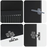 5 Piece LED TV Cabinet Black Engineered Wood 3416414